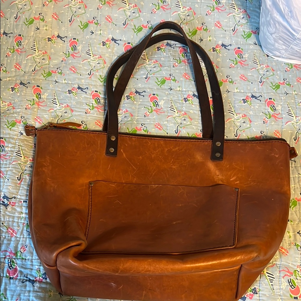 Brown Leather Tote Bag